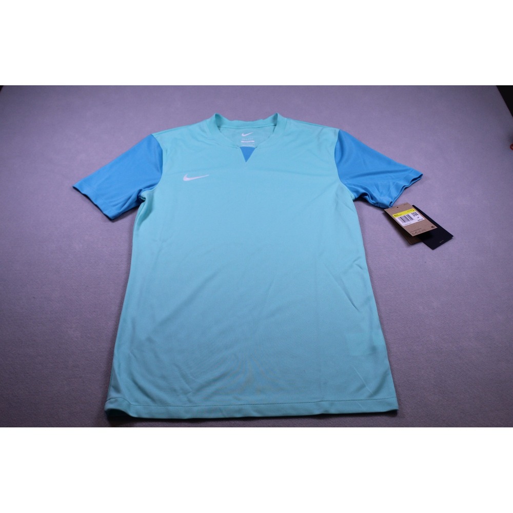 Nike Dri-FIT Soccer Jersey Mens Small Blue Slim Fit Training Top DR0934-354 NEW